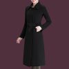 Women's Winter Wool Coats Warm Double-breasted Notched Lapel Jackets Midi Long Peacoat Long Sleeve Pea Coats