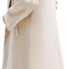 Women's Winter Pea Coat Notch Lapel Single Breasted Oversized Long Casual Wool Blend Overcoat