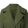 Women's Long Wool Pea Coats with Belt Notched Lapel Trench Coat for Women Fall Winter Warm Overcoat