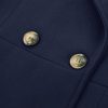Women's Pea Coat Double Breasted A Line Long Trench Coat Winter Dress Coat with Pockets