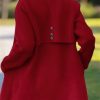 Women's Winter Casual Lapel Collared Single Breasted Wool Pea Coat Elegant Wool Blend Overcoat