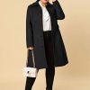 Women's Plus Size Single Breasted Belted Winter Long Coat