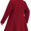 Plus Size Peacoat for Women Elegant A Line Notched Lapel Double Breasted Long Coat