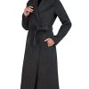 Women's Slim Fit Double-Faced Soft Blend Wrap Tie Belt – Long Wool Coat