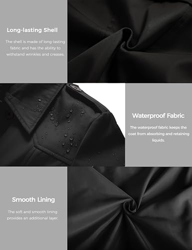 Women's Waterproof Trench Coat Classic Lapel Outerwear Coat with Belt