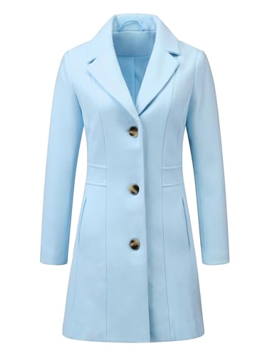 Women's Winter Pea Coat 2025 Fall Single Breasted Long Outerwear Trench Coats