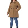 Plus Size Coat for Women Peter Pan Collar Double Breasted Winter Warm Coats with Pockets