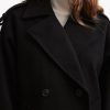 Majdan Women's Double Breasted Short Peacoat Winter Thick Wool Coat Oversized Jacket with Pockets