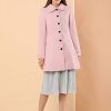 Women's Peter Pan Collar Overcoat Single Breasted Pockets Winter Long Coat