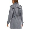 Women's Double Breasted Pea Coat Winter Mid-Long Trench Coat with Belt