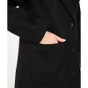 Women's Wool Blend Pea Coat Notch Lapel Single Breasted Classic Winter Long Wool Trench Coat