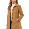 Women's 2024 Coat Winter Vintage Single Breasted Long Peter Pan Collar Overcoat