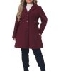 Plus Size Coat for Women Single Breasted Notched Lapel Elegant Winter Long Coat