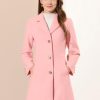 Women's Winter Pea Coat 2025 Fall Single Breasted Long Outerwear Trench Coats