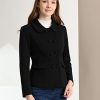 Women's Peter Pan Collar Peacoat Double Breasted Short Coat