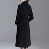 Women's Winter Wool Coats Warm Double-breasted Notched Lapel Jackets Midi Long Peacoat Long Sleeve Pea Coats