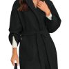 Womens Long Pea Coats Oversized Wrap Wool Blend Trench Coats Winter Open Front Cardigan Overcoats