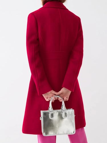 Women's Elegant Single Breasted Coat Long Sleeve Mid Winter Overcoat Work Office Pea Coats