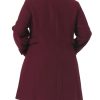 Plus Size Coat for Women Single Breasted Notched Lapel Elegant Winter Long Coat