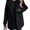 Women's 2025 Fall Winter Double Breasted Wool Coat Mid Long Dressy Casual Pea Coat Overcoat