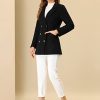 Women's Winter Coat Belted Outerwear Casual Work Notch Collar Double Breasted Peacoat