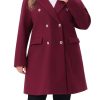 Womens Plus Size Winter Pea Coat Double Breasted Notch Lapel Long Trench Coats Jackets Trendy Dressy 2025