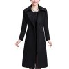 Women's Winter Wool Coats Warm Double-breasted Notched Lapel Jackets Midi Long Peacoat Long Sleeve Pea Coats