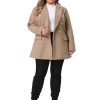Women's Casual Coat for Women Plus Size Notch Double-Breasted Lapel Jacket Outwear Winter Coats