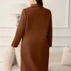 Women's Plus Size Wool Pea Coat Double Breasted Notch Lapel Collar Fall Winter Classic Long Trench Coat