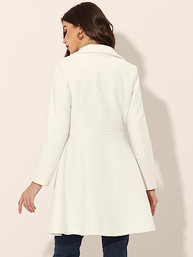 Women's Turn Down Collar Double Breasted Trendy Outwear Swing Winter Pea Coat