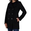 Women's Peacoat Wool Blend Double Breasted Winter Coat