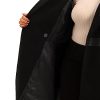 Plus Size Overcoat for Women Leather Notched Lapel Single Breasted Long Trench Jacket Coats