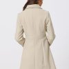 Women's Winter Classic Outwear Overcoat with Pockets Single Breasted Pea Coat