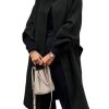 Womens Long Pea Coats Oversized Wrap Wool Blend Trench Coats Winter Open Front Cardigan Overcoats
