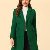 Women's Winter Coat Elegant Notched Lapel Double Breasted Trench Coat