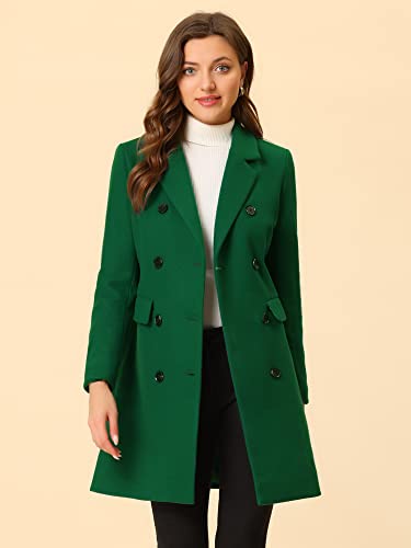 Women's Winter Coat Elegant Notched Lapel Double Breasted Trench Coat