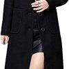 Women's Big Notch Lapel Single Breasted Mid-Long Wool Blend Coat
