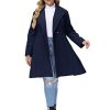 Women's Plus Size Wool Dress Coat Double Breasted Pea Coats Long Trench Coat