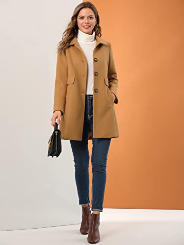 Women's 2024 Coat Winter Vintage Single Breasted Long Peter Pan Collar Overcoat