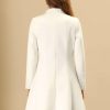 Women's Single Breasted Coat A Line Mid-Long Peacoats Outerwear Winter Coats
