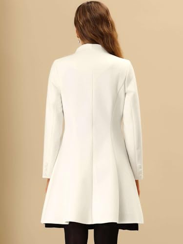 Women's Single Breasted Coat A Line Mid-Long Peacoats Outerwear Winter Coats