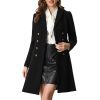 Pea Coats for Women's Winter Fashion Lapel Belted Double Breasted Trench Coat