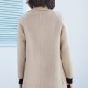 Women's Winter Plaid Wool Trench Coat Notch Lapel Vintage Loose Warm Long Double Breasted Peacoat