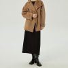 Womens Winter Stand Collar Wool Trench Coat Single Breasted Blazer Jacket Coat Loose Outerwear
