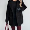 Women's 2025 Fall Winter Double Breasted Wool Coat Mid Long Dressy Casual Pea Coat Overcoat