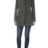 Women's Soft Wool Blend Peacoat – Double Breasted Winter Coat with Detachable Hood
