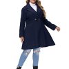 Women's Plus Size Wool Dress Coat Double Breasted Pea Coats Long Trench Coat