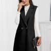 Womens Long Vest Fall Winter Wool Sleeveless Blazer Jackets Waistcoat Coats