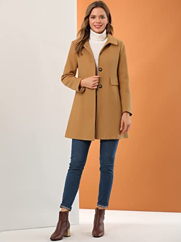 Women's 2024 Coat Winter Vintage Single Breasted Long Peter Pan Collar Overcoat