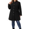 Women's Plus Size Long Coat Winter Steampunk Stand Collar Single Breasted Coat 2023